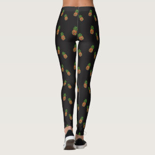 Legging Abacaxi botânico tropical caneleiras modeladas