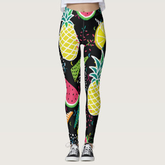 Legging Abacaxi de Melancia: Padrão Geométrico Sem Costura