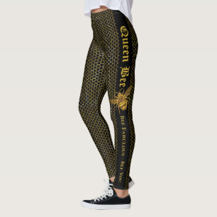Legging Abelha Dourada Negra Moderna, Fabulosa Abelha Sua 