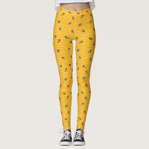 Legging Abelhas de mel em Honeycomb