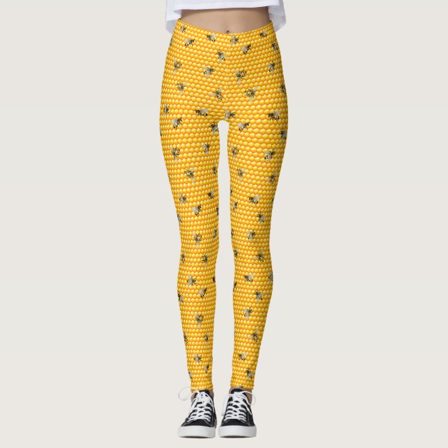 Legging Abelhas de mel em Honeycomb (Frente)