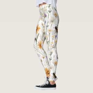 Legging Abelhas E Flores Selvagens,