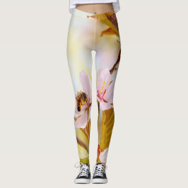 Legging Abelhas Em Uma Flor De Cereja