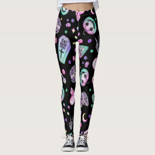Legging Abelhas góticas e cemitério de Halloween