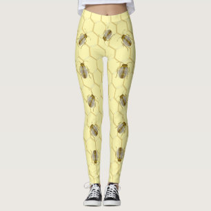Legging Abelhas No Amarelo Honeycomb