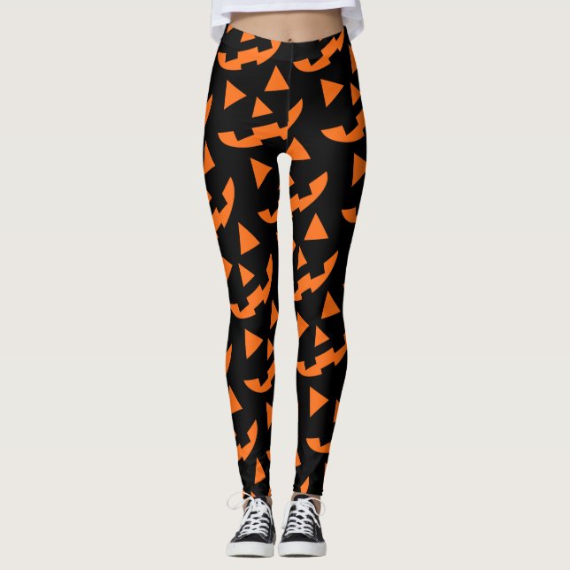 Legging Abóbora-Cabeça Impressão Halloween (Frente)