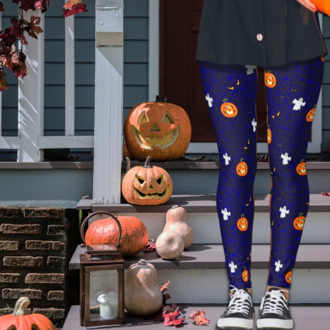 Legging Abóbora de Halloween Assustadora e Padrão de Fanta (Criador carregado)