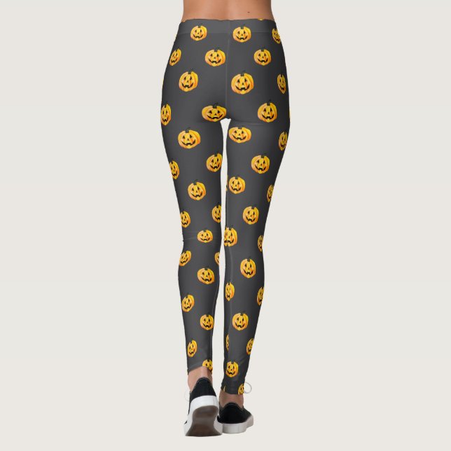 Legging Abóbora de Halloween Jack O Lantern (Verso)