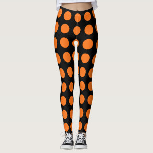 Legging Abóbora em Bolinhas Horizontais de Grande Tamanho