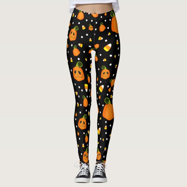 Legging Abóboras Caprichosas e Diversão de Halloween de Mi (Frente)