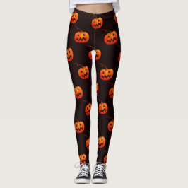 Legging Abóboras De Halloween, Pedra De Abóboras De Laranj