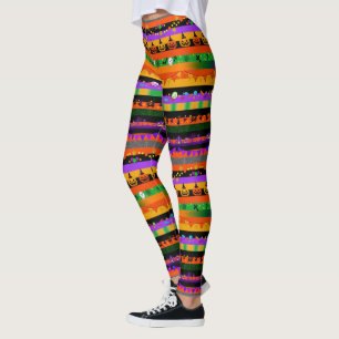 Legging Abóboras, Morcegos e Festa de Halloween