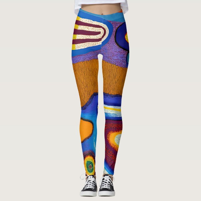 Legging Aboriginal Abstrato Art Vol 04 (Frente)