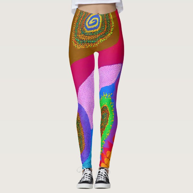 Legging Aboriginal Abstrato Art Vol 05 (Frente)