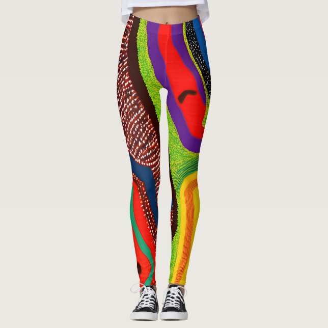 Legging Aboriginal Abstrato Art Vol 06 (Frente)