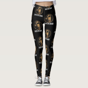 Legging Abra A Porta Meme de Gato Engraçado Design de Humo