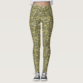 Legging Abraçar a Natureza com Padrões Florais Elegantes