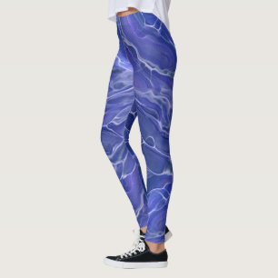 Legging Abstração Acrírica de Marble Azul lavanda