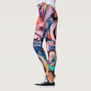 Legging Abstração Colorida da Marcha de Fluidos