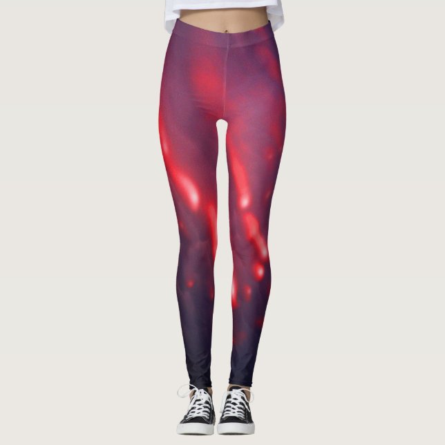 Legging Abstração da Nuvem Vermelha e Roxa (Frente)