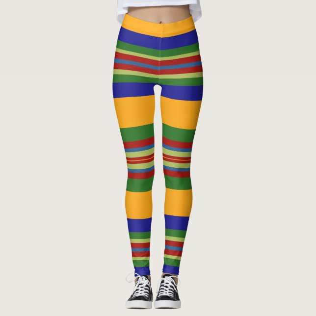 Legging Abstração de padrões folclóricos (Frente)