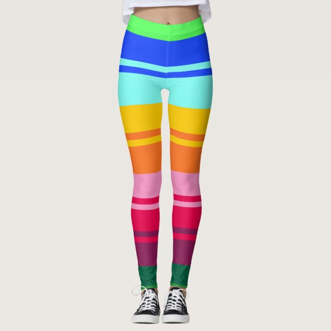 Legging Abstração de padrões folclóricos (Frente)