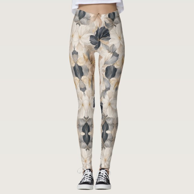 Legging Abstração Floral Artística Premium (Frente)