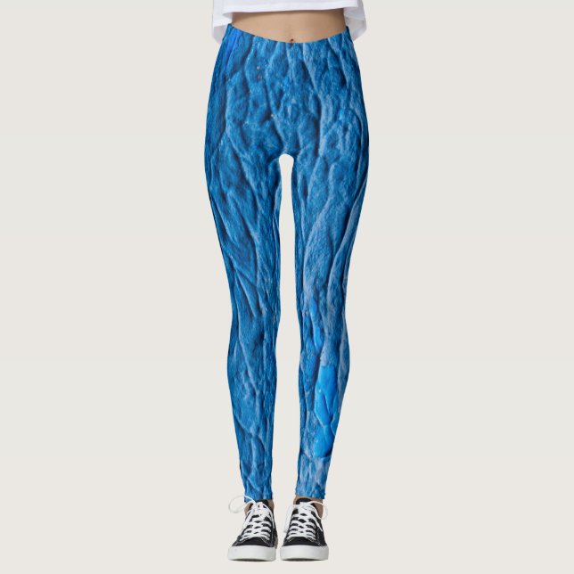 Legging Abstract Cobalt Blue Textured Wall with Impasto Pa (Frente)