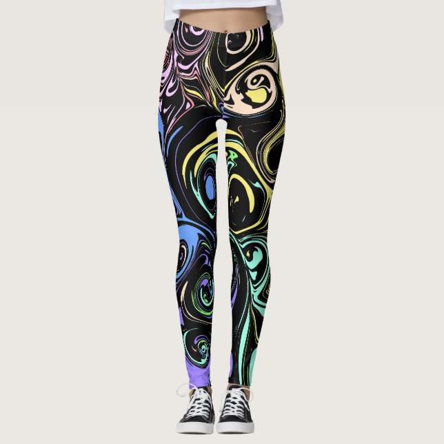 Legging Abstract colorful swirls  (Frente)