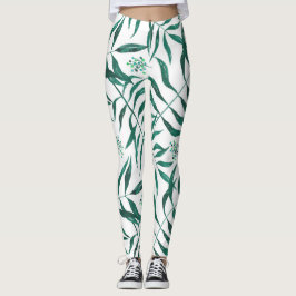 Legging Abstract Green Foliage
