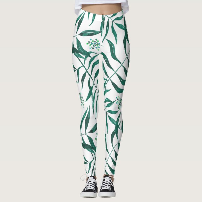 Legging Abstract Green Foliage (Frente)