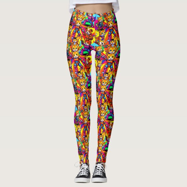 Legging Abstract Kittens Puppies (Frente)