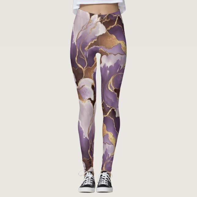 Legging abstract lavender and gold (Frente)