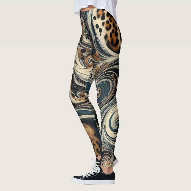 Legging Abstract Leopard Print Swirl (Esquerda)
