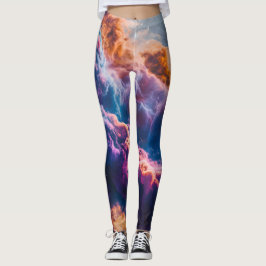 Legging Abstract Space Nebula Art - Colorful Cosmic