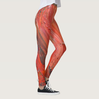 Legging Abstract Vertical Gesture in Red