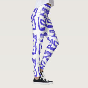 Legging abstrato aleatório Thunder_Cove azul em qualquer c