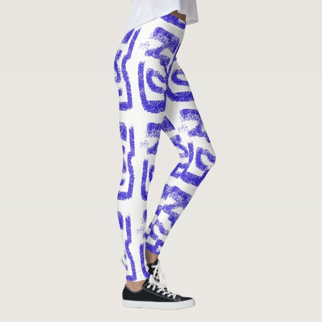 Legging abstrato aleatório Thunder_Cove azul em qualquer c (Direita)