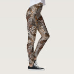 Legging Abstrato Animal Imprimir pontos brancos castanhos<br><div class="desc">Volte para estas leggings super divertidas com uma impressão de abstrato branco e marrom. Perfeito para um evento especial,  treino na academia,  férias na selva tropical ou festival.</div>
