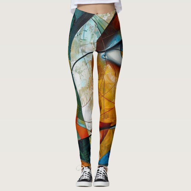 Legging Abstrato art colorido (Frente)