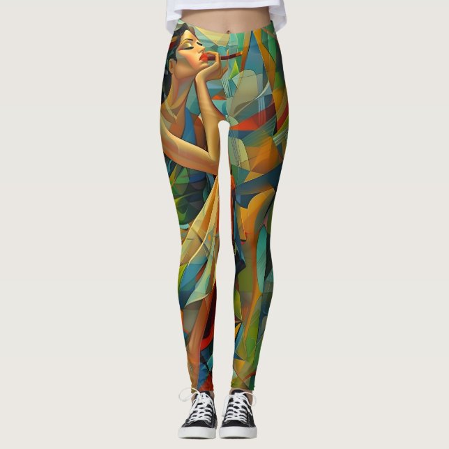 Legging Abstrato art colorido (Frente)