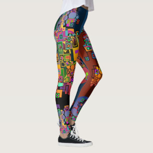 Legging Abstrato Art - Dançando na cidade + suas ideias