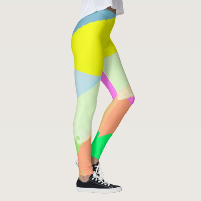 Legging Abstrato Art Pastel Lavanda amarelo (Direita)