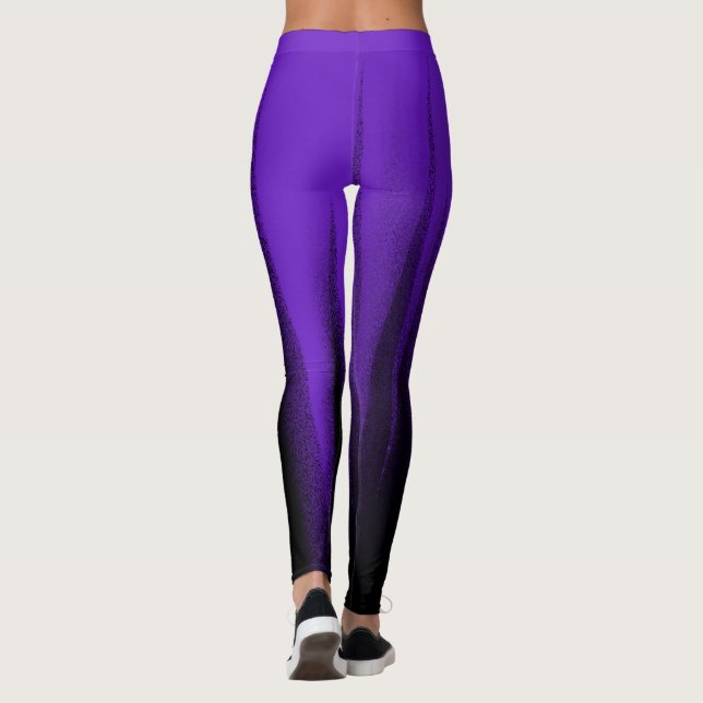 Legging Abstrato Art Pastel Lavanda preto roxo (Verso)