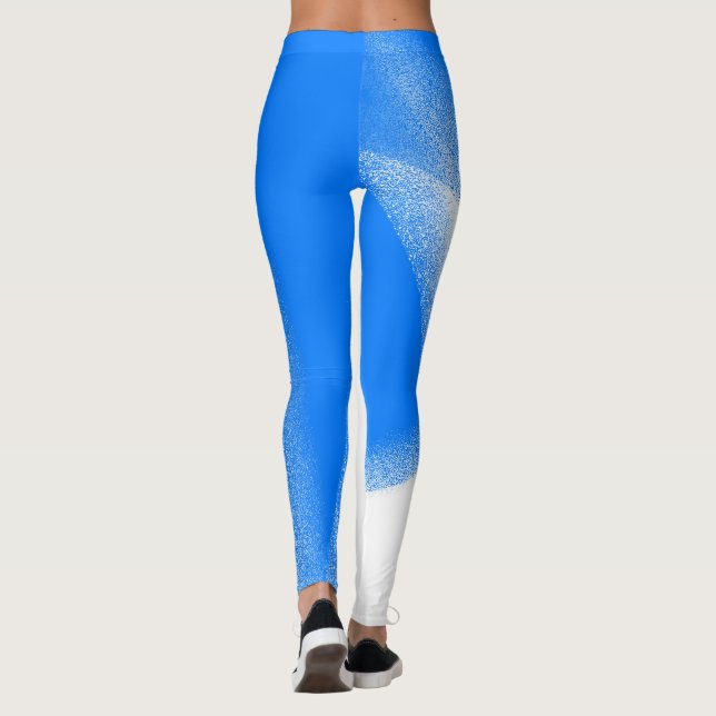 Legging Abstrato Art Pastel White Lavanda Sky Azul (Verso)
