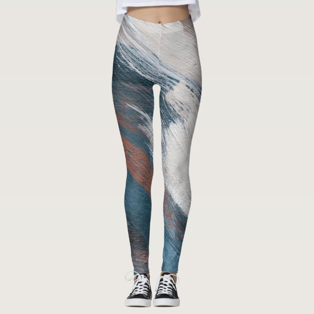 Legging Abstrato Art: Traços Versáteis De Pincel. (Frente)