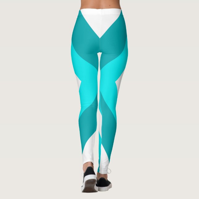 Legging Abstrato Art Turquoise Verde Azul (Verso)
