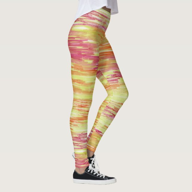 Legging Abstrato Artístico Psicodélico Explosão de Cor Opa (Direita)