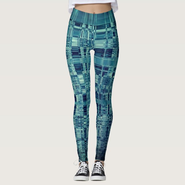 Legging Abstrato Azul Digital Verificado (Frente)
