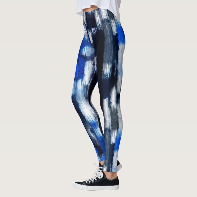 Legging Abstrato azul e branco (Esquerda)